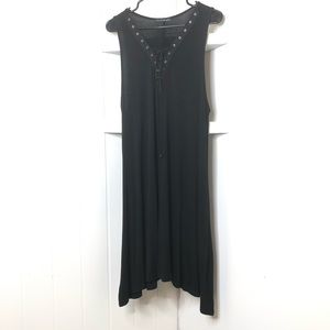 French Atmosphere Sleeveless Lace Neckline Dress